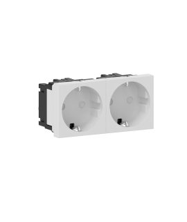 6948G – GGK 4D 2-Voudige Contactdoos Rand Aarde Recht M45 Wit RAL9010